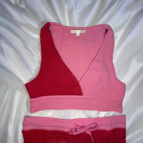 Z Supply Red and Pink Two-Piece Comfy Lounge Set - Picture 3 of 3